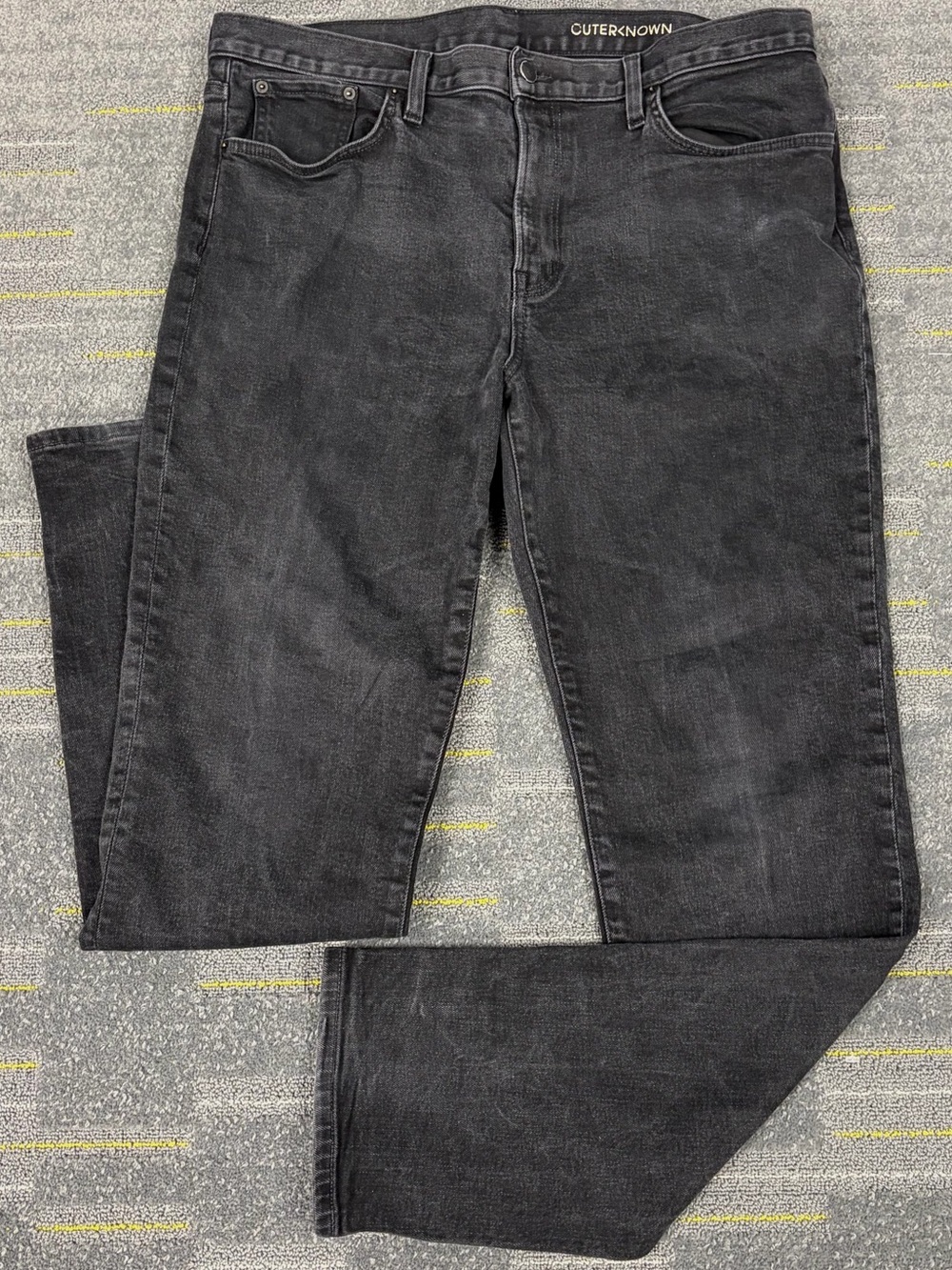 Outerknown Sea Jeans Mens 36x34 Black Organic Cotton Stretch Denim Surf USA Cali